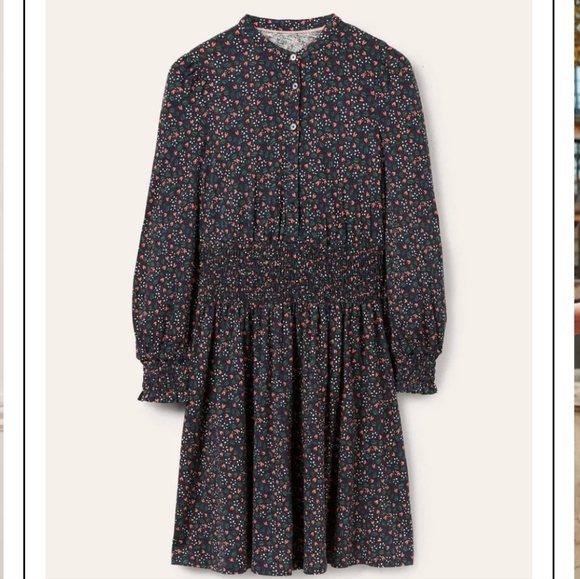 Smocked Waist Jersey Shirt Dress - Picture 6 of 11